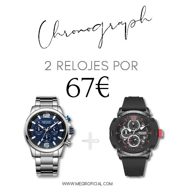 Reloj Cronógrafo Megir Royal + Reloj Cronógrafo Megir Legacy